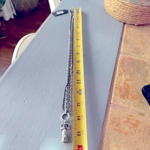 Jim Shore Silver Tone Angel Pendant Double Strand Necklace NEW - Picture 8 of 13